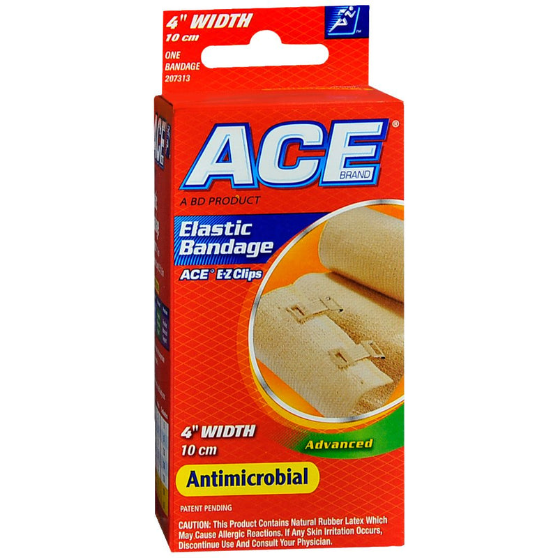 ACE ACE Brand Elastic Bandage with Metal Clips, 4-Inch Width – Moderate Support & Compression Wrap First Aid Orange Red