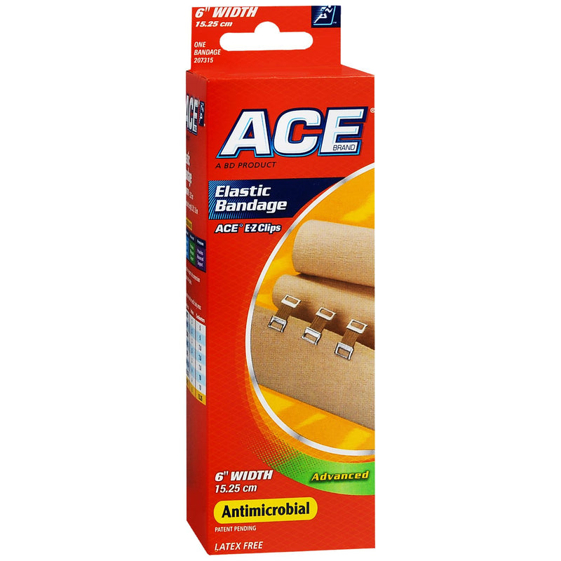 ACE ACE 3M Brand Elastic Bandage With Clips, 6 Inch Medical Tape & Bandages Red