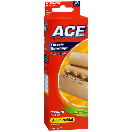 ACE ACE 3M Brand Elastic Bandage With Clips, 6 Inch Medical Tape & Bandages Red