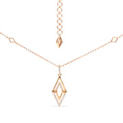 Bids.com 14K Yellow Gold 1/4 Cttw Diamond Double Triangle Geometric 18" Pendant Necklace (G-H Color, SI1-SI2 Clarity) Necklaces White Smoke Yellow.Gold / 18