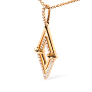 Bids.com 14K Yellow Gold 1/4 Cttw Diamond Double Triangle Geometric 18" Pendant Necklace (G-H Color, SI1-SI2 Clarity) Necklaces White Smoke Yellow.Gold / 18