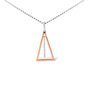 Bids.com 14K Rose and White Gold 1/8 Cttw Diamond Windchime 18" Pendant Necklace (G-H Color, SI1-SI2 Clarity) Necklaces White Smoke WhiteRose.Gold / 18