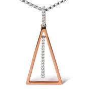 Bids.com 14K Rose and White Gold 1/8 Cttw Diamond Windchime 18" Pendant Necklace (G-H Color, SI1-SI2 Clarity) Necklaces White Smoke WhiteRose.Gold / 18