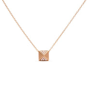 Bids.com 14K Yellow Gold 1/4 Cttw Diamond Matte Finished Pyramid Pendant Necklace (G-H Color, SI1-SI2 Clarity) - 18 Inches Necklaces White Smoke Yellow.Gold / 18