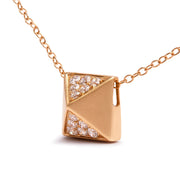 Bids.com 14K Yellow Gold 1/4 Cttw Diamond Matte Finished Pyramid Pendant Necklace (G-H Color, SI1-SI2 Clarity) - 18 Inches Necklaces White Smoke Yellow.Gold / 18
