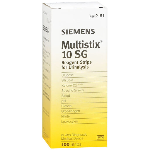 Multistix Siemens Multistix 10 SG Reagent Strips for Urinalysis, 100 Count Medical Tests White Smoke