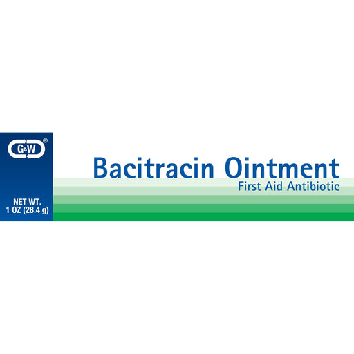 G & W Bacitracin First Aid Antibiotic Ointment - 500 units/gm, 1 oz (28.4g) Tube First Aid White Smoke