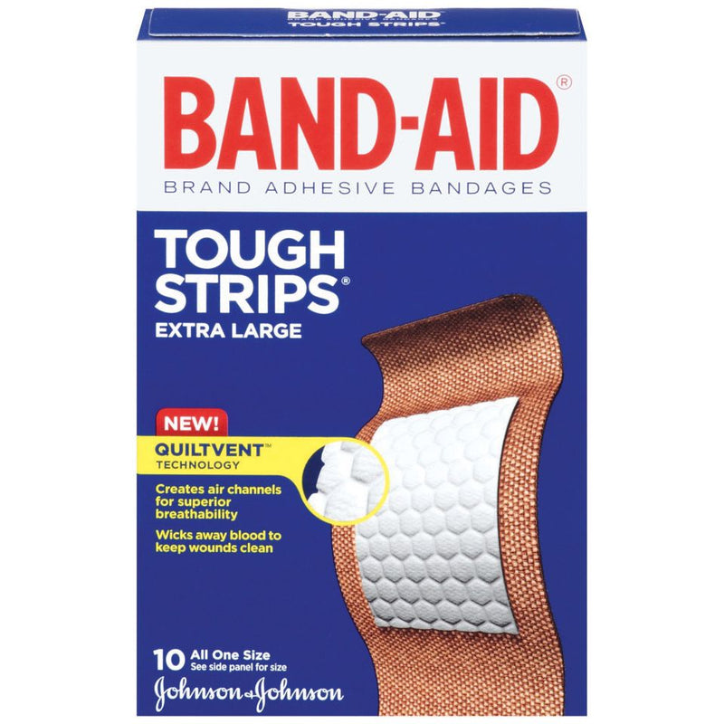 Band-Aid Band-Aid Brand Extra Large Tough StripsAll One Size Adhesive Bandages 10 Ct Box First Aid Dark Slate Blue