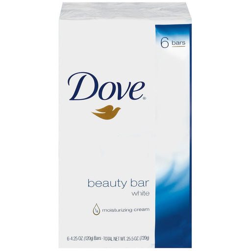 Dove Dove Original Beauty Bar Soap with 1/4 Moisturizing Cream, White, 6 Bars Bath & Body Lavender