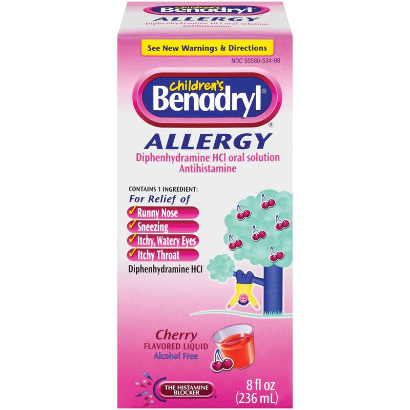 Children's Benadryl Children's Benadryl Dye-Free Allergy Liquid - 12.5mg - Cherry Flavor - 8 fl oz Medicine & Drugs Lavender