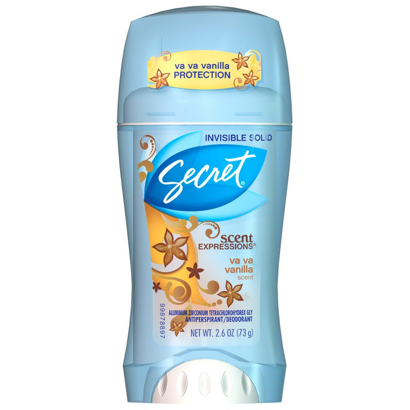 Secret Secret Antiperspirant And Deodorant Invisible Solid Cozy Vanilla 2.6 oz Deodorant White Smoke