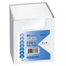 Dynarex Dynarex Gauze Sponge 4 X 4 Inch 12-Ply Sterile 3343, Box Of 1 Sponges & Scouring Pads White Smoke