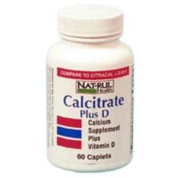 Nat-Rul Natural Health Calcium Citrate with Vitamin D Tablets (60 Count) Vitamins & Supplements White Smoke