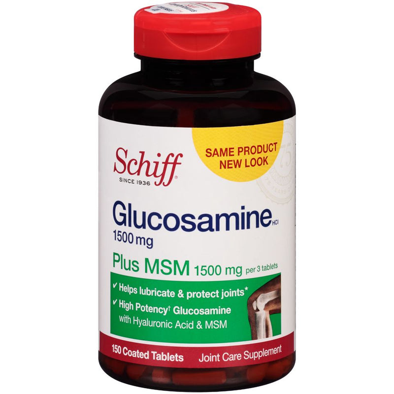 Schiff Schiff Joint Care Glucosamine HCl Plus MSM 1500 Mg Coated Tablets Vitamins & Supplements White Smoke
