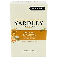 Yardley Yardley London Oatmeal & Almond Bar Soap, 4.0 oz (4-Pack) Bath & Body Antique White