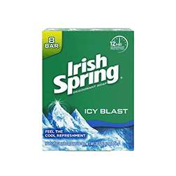 Irish Spring Irish Spring Icy Blast Deodorant Bar Soap, Cool Refreshment, 3.75 oz (8 Count Pack) Bar Soap Sea Green