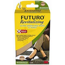 Futuro FUTURO Revitalizing Ultra Sheer Knee Highs for Women, Mild Compression 15-20 mmHg, Nude, Large, 1 Pair Health & Beauty White Smoke