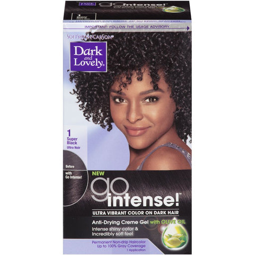Dark & Lovely Dark and Lovely Go Intense Permanent Hair Color Super Black 1 Hair Color Dark Slate Gray