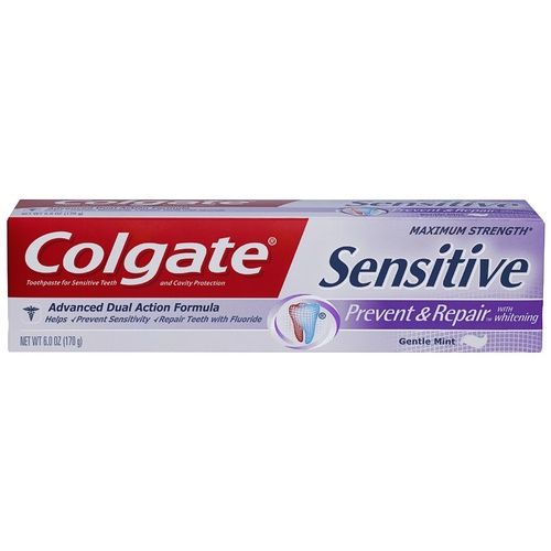 Colgate Colgate Sensitive Prevent & Repair Toothpaste, Gentle Mint Whitening Paste, 6 oz – Enamel Protection & Sensitivity Relief Toothpaste Light Gray