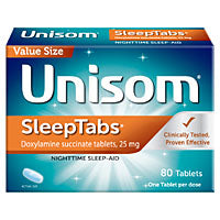 Unisom Unisom SleepTabs Nighttime Sleep Aid, 25mg Doxylamine Succinate, 80 Count Sleeping Aids Alice Blue
