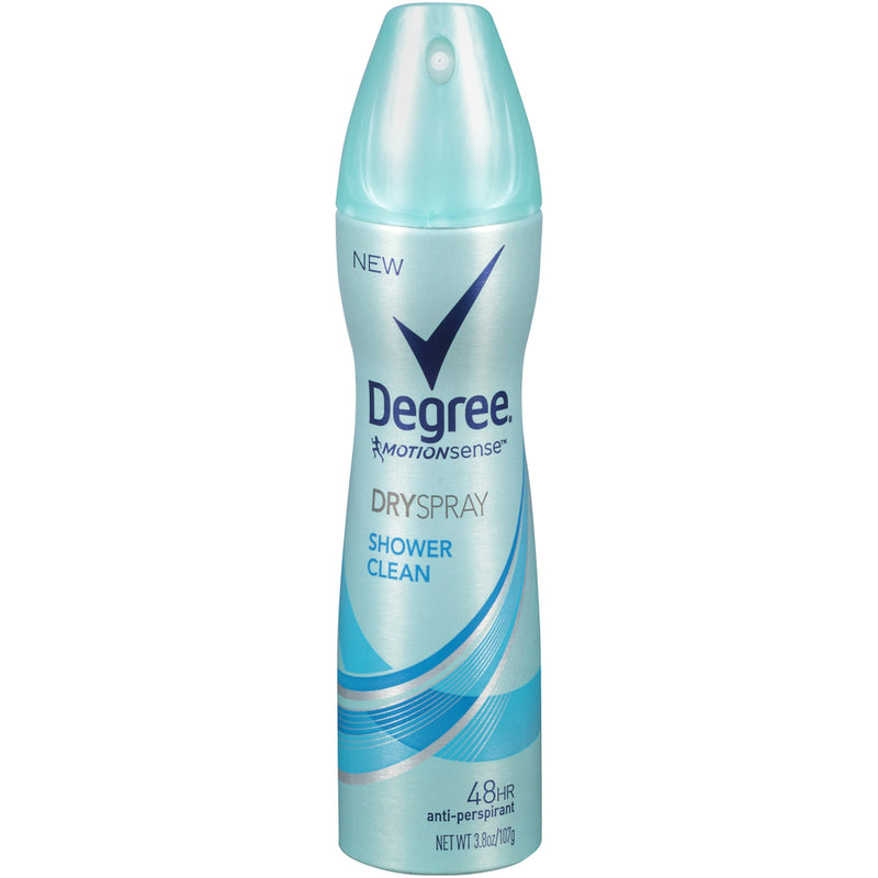 Degree Degree Women Antiperspirant Deodorant Dry Spray, Shower Clean, 3.8 oz Deodorant Light Steel Blue