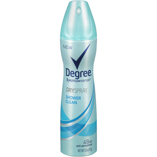 Degree Degree Women Antiperspirant Deodorant Dry Spray, Shower Clean, 3.8 oz Deodorant Light Steel Blue