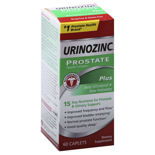 Urinozinc Urinozinc Prostate Plus with Beta-Sitosterol & Saw Palmetto – 60 Caplets Vitamins & Supplements Light Gray