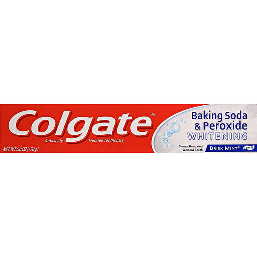 Colgate Colgate Brisk Mint Fluoride Toothpaste, Anticavity, Whitening, Baking Soda & Peroxide, Paste Toothpaste Firebrick