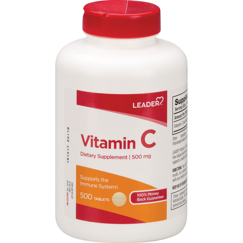 Leader Leader Vitamin C, 500 Mg, Tablets Vitamins & Supplements White Smoke