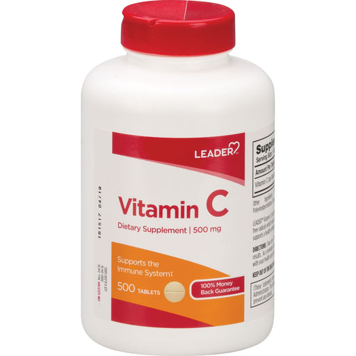 Leader Leader Vitamin C, 500 Mg, Tablets Vitamins & Supplements White Smoke