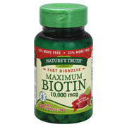 Nature's Truth Nature's Truth Tablets Fast Dissolve Maximum Natural Berry Flavor 10,000 Mcg Biotin Vitamins & Supplements White Smoke
