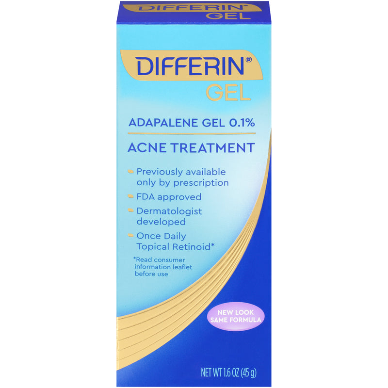 Differin Differin Adapalene Gel 0.1% Acne Treatment, Prescription Strength Retinoid, 1.6 oz Skin Care Sky Blue