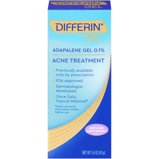 Differin Differin Adapalene Gel 0.1% Acne Treatment, Prescription Strength Retinoid, 1.6 oz Skin Care Sky Blue
