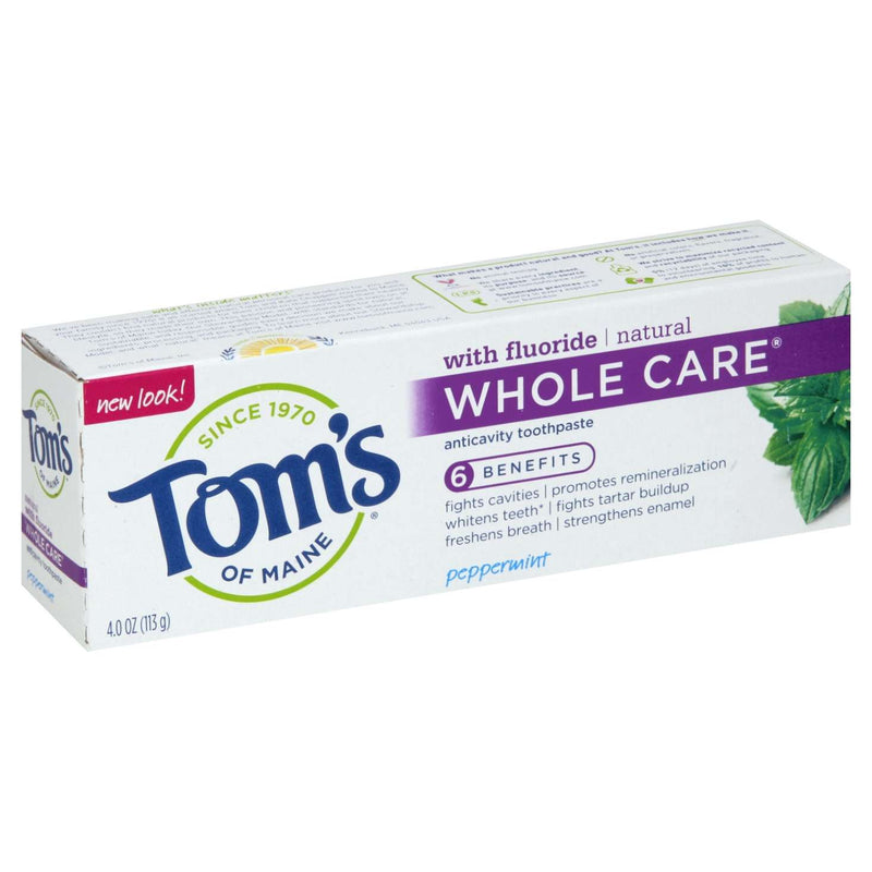 Tom's of Maine Tom's of Maine Whole Care Natural Toothpaste Peppermint, 4 Oz Toothpaste White Smoke