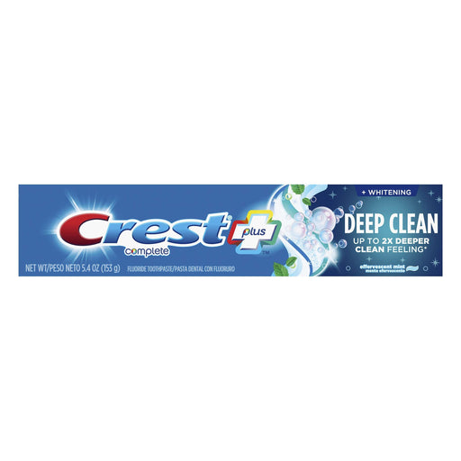 Crest Crest Complete Whitening Fluoride Toothpaste Plus Deep Clean Effervescent Mint, 5.4 Oz Toothpaste Steel Blue
