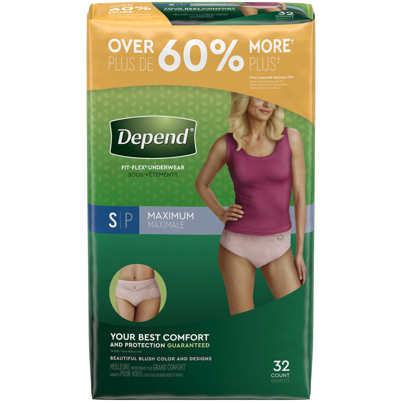 Depend Depend Fit-Flex Adult Incontinence Underwear For Women, Disposable, Maximum Absorbency, Small, Blush Incontinence Aids Dark Slate Gray