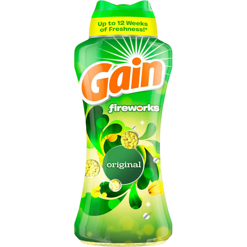 Gain Gain Fireworks In-Wash Scent Booster Beads, Original, 9.1 Oz Fabric Softeners & Dryer Sheets White Smoke