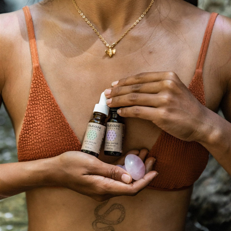 Paavani Ayurveda Radiant Skin Ritual | Ayurvedic Rose Quartz Facial Massage Kit variable Rosy Brown Vata,Pitta,Kapha,Tridoshic,Clarify