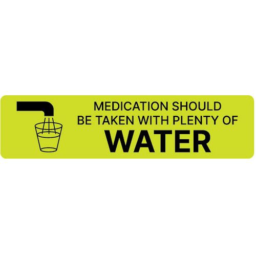 Safety Supplies Label Take  With Water 5 Ct Labels & Tags Green Yellow