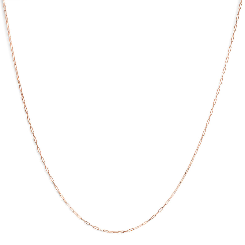 Bids.com Unisex Solid 14K Yellow Gold 1.5mm Paperclip Chain Necklace - 18 Inches Necklaces White Smoke Rose.Gold / 18