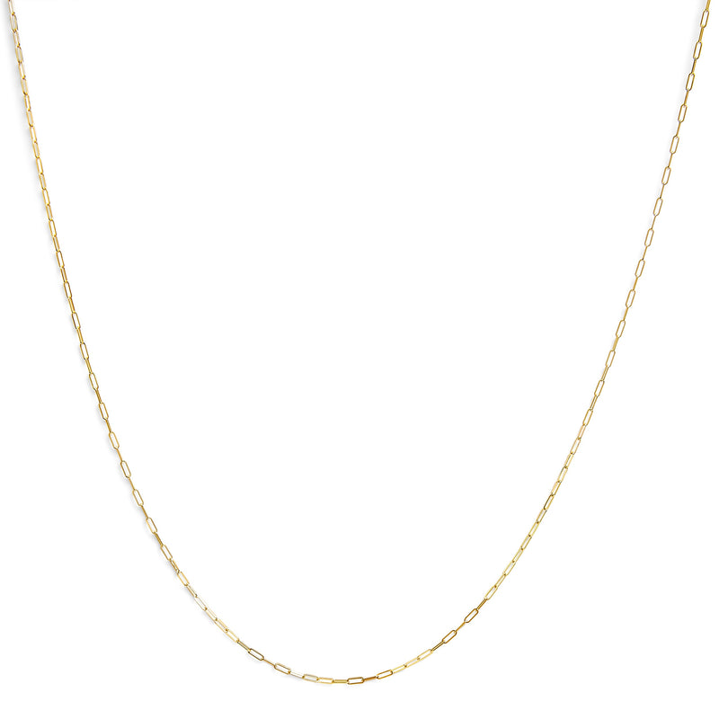 Bids.com Unisex Solid 14K Yellow Gold 1.5mm Paperclip Chain Necklace - 18 Inches Necklaces White Smoke Yellow.Gold / 18