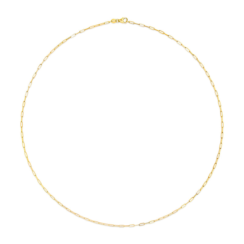Bids.com Unisex Solid 14K Yellow Gold 1.5mm Paperclip Chain Necklace - 18 Inches Necklaces White Smoke Yellow.Gold / 18,White.Gold / 18,Rose.Gold / 18