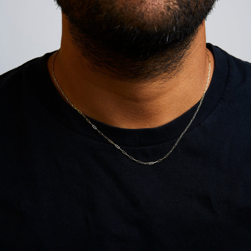 Bids.com Unisex Solid 14K Yellow Gold 1.5mm Paperclip Chain Necklace - 18 Inches Necklaces Black Yellow.Gold / 18,White.Gold / 18,Rose.Gold / 18