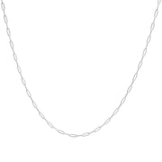 Bids.com Solid 14K Yellow Gold 2.5mm Paperclip Chain Necklace Unisex 18" Inches Necklaces White Smoke White.Gold / 18