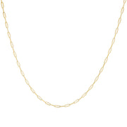 Bids.com Solid 14K Yellow Gold 2.5mm Paperclip Chain Necklace Unisex 18" Inches Necklaces White Smoke Yellow.Gold / 18