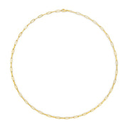 Bids.com Solid 14K Yellow Gold 2.5mm Paperclip Chain Necklace Unisex 18" Inches Necklaces White Smoke Yellow.Gold / 18,White.Gold / 18