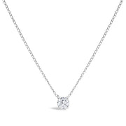 Bids.com 14K White Gold Floating 1/2 Cttw Lab Grown Diamond Solitaire Pendant Necklace - 18" Inches Necklaces White Smoke White.Gold / 18