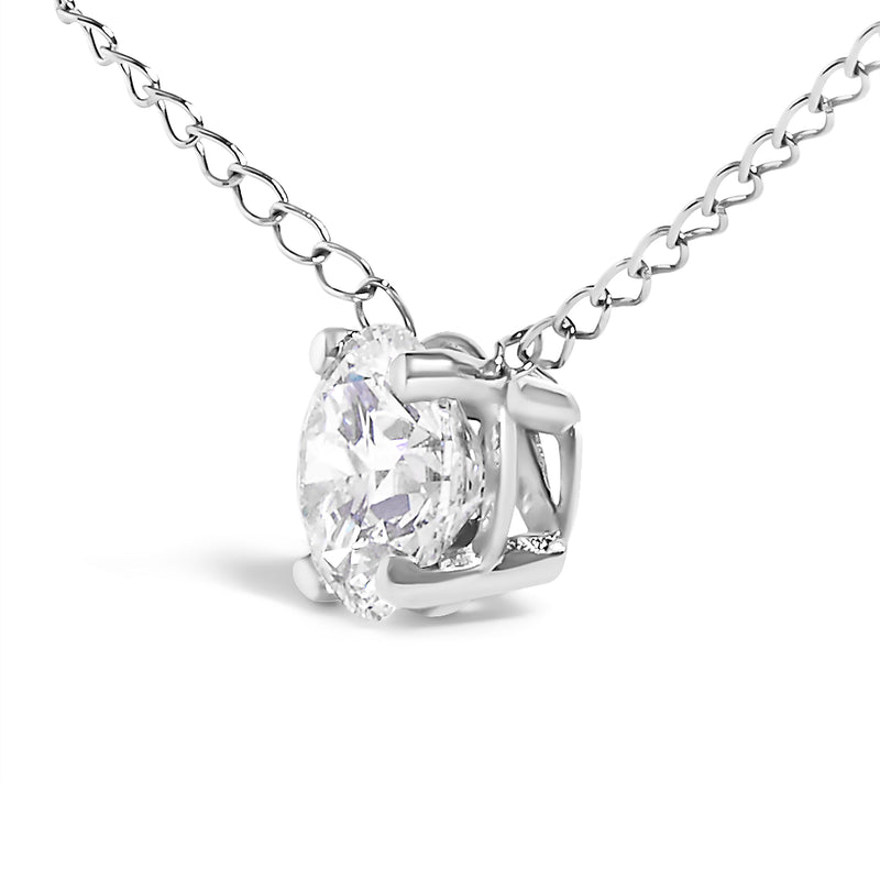 Bids.com 14K White Gold Floating 1/2 Cttw Lab Grown Diamond Solitaire Pendant Necklace - 18" Inches Necklaces White Smoke White.Gold / 18,Yellow.Gold / 18