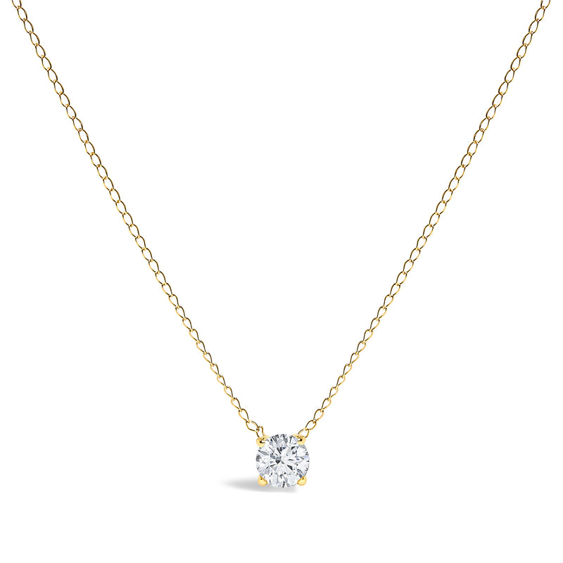 Bids.com 14K White Gold Floating 1/2 Cttw Lab Grown Diamond Solitaire Pendant Necklace - 18" Inches Necklaces White Smoke Yellow.Gold / 18