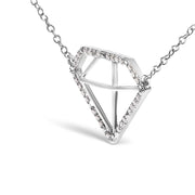 Bids.com .925 Sterling Silver 1/7 Cttw Lab Grown Diamond Diamond Shaped Pendant Necklace - Size 18 Inches Necklaces White Smoke White.Sterling Silver / 18